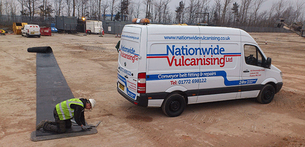 Rubber Belt Vulcanising | This image shows one of engineers at work on site.